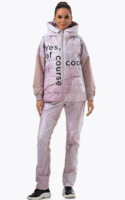 Уникальный стеганный жилет на синтепоне с принтом дизайнерской работы - А+б коллекция фото 20