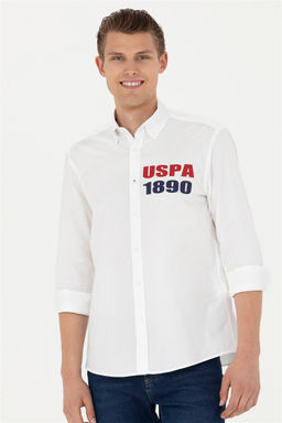 Мужская белая рубашка с длинным рукавом - U.s. polo assn фото 2