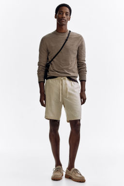 Pantal?n corto en mezcla de lino Regular Fit - H&m фото 4
