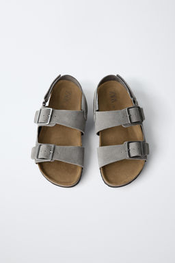 SANDALIA HEBILLAS PIEL / Gris - Zara фото 4
