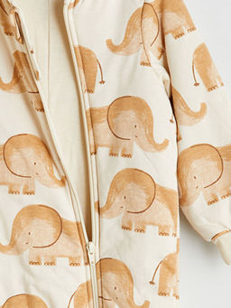 Bisiklet Yaka Uzun Kollu Bask?l? Erkek Bebek Uyku Tulumu