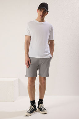 Siyah-Gri 2li Paket Regular/Normal Kesim %100 Pamuklu Dokulu Sort & Bermuda TMNSS25SR00040