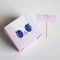 Коробка для цветов с топпером Котик, 11 х 12 х 10 см - Дарите счастье фото 6