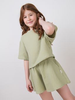 Футболка муслиновая ШАЛФЕЙ укороченная подростковая - Bungly фото 2