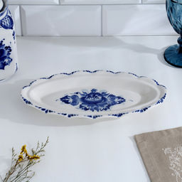 Селёдочница с крышкой «Семейная», 28.5×14.5×9 см, фарфор, гжель