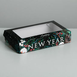 Цена за 5 шт. Коробка складная новогодняя Happy Ney Year, 20 х 12 х 4 см