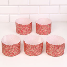 Цена за 1080 шт. Форма бумажная для кулича Флора красная, 12.4?9 см, красная - Simaland фото 3