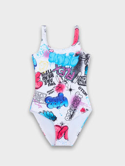 Купальник для девочек разноцветный с принтом граффити - Mark formelle фото 5