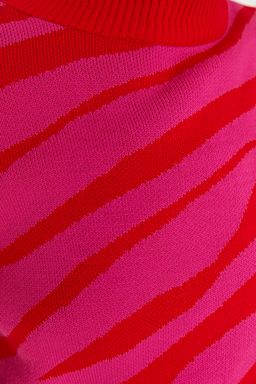 Zumrut Yesili Zebra Desenli Crop Triko Kazak TWOAW21KZ0010 - Trendyolmilla фото 35