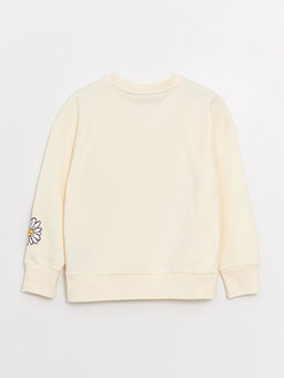Bisiklet Yaka Bask?l? Uzun Kollu K?z ?ocuk Sweatshirt - Waikiki фото 2
