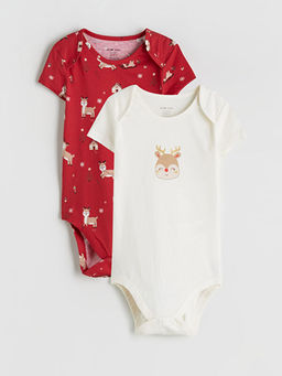 Geyik Bask?l? K?z Bebek ??t??tl? Body 2li