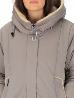 M-9079 GRAY/BEIGE Пальто зимнее женское CORUSKY (верблюжья шерсть) - Fashion фото 11