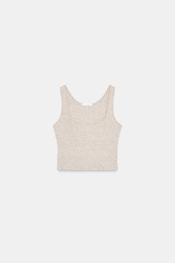 TOP CROP TIRANTES RIB / Beige vigor? - Zara фото 5