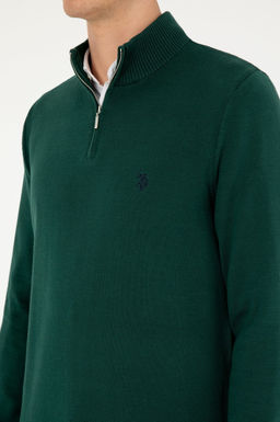 Мужской темно-зеленый базовый свитер - U.s. polo assn фото 7