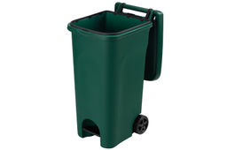 Бак для мусора 80 л 51*40*81 см с педалью, с откидной крышкой, с ручкой, на колесах, темно-зел (628) - Elan gallery фото 4