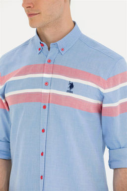 U. S. Polo Assn Мужская синяя рубашка с длинным рукавом - U.s. polo assn фото 13