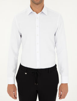 Beyaz Slim Fit Arm_rl_ Uzun Kollu G_mlek