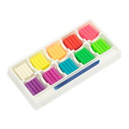 Лео Играй Пластилин восковой. Неоновые цвета LPMCF-0110 120 г ( в картонной упаковке ) 10 цв. СК/Уценка .