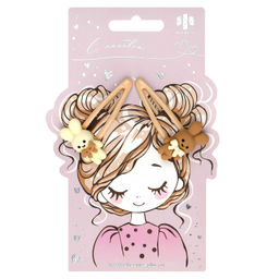 Набор заколок для волос клик-клак, глянцевые, арт. 71748 / 10 ЗАЙКИ (в наборе: 2шт., 5,5 см, черны