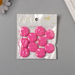 Цена за 10 шт. Бусина для творчества акрил «Плоский мятый круг», розовый 2.5×2.5×0.6 см