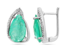 Серьги, турмалин лазурный выращ., Руслана