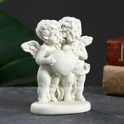 Фигура Ангелочки с сердцем состаренный, 12?11?6 см