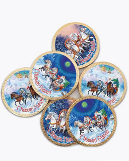 Цена за 2 шт. Медаль Русская Тройка 025гр/Шоколадный дом/