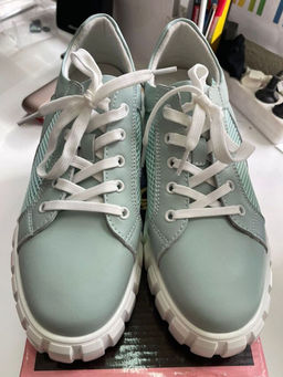 03-PDA93-3 GREEN Полуботинки спортивные женские (натуральная кожа, сетка) - No name фото 16