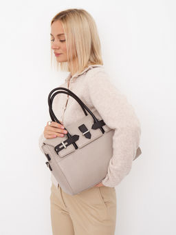 Сумка женская кожаная 1081M apricot coffee Polina&Eiterou