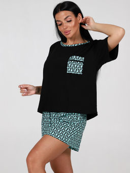 3122 ЖЕНСКАЯ ПИЖАМА (шорты) (Ментол) - А-дина фото 5