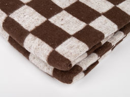 Одеяло байковое 140*205 клетка цв. корич. (Россия)
