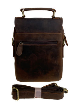 Сумка мужская из натуральной кожи, цвет коричневый - Greta фото 2