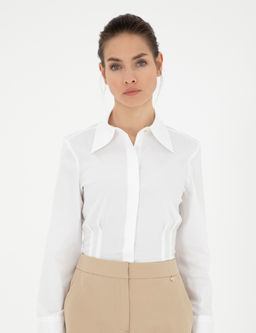 Beyaz Slim Fit Uzun Kollu G_mlek