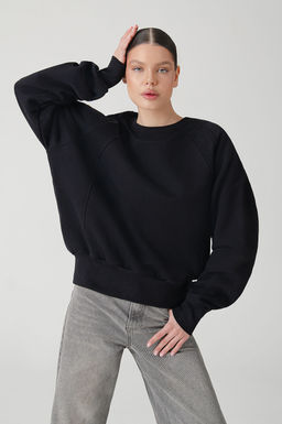 Арт. 15113 Свитшот женский оверсайз 42-50 (5 шт) Цвет:черный