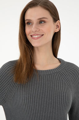 Женский серый меланжевый свитер с круглым вырезом Неожиданная скидка в корзине - U.s. polo assn фото 2