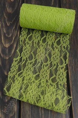 Фатин с узором "Цветы" 15 см*10 ярд (SF-2940) салатовый №3