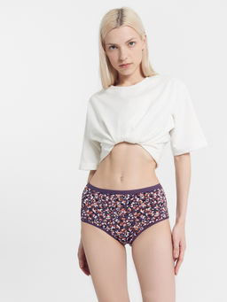 Цена за 2 штуки! Трусы женские макси фиолетовые с принтом абстракция абстракция на гортензии 412411 - Mark formelle фото 3