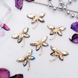 Цена за 12 шт. Брошь «стрекоза», цвет МИКС в золоте