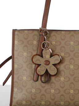 LACCOMA сумка AC326-лагуна темно-бежевый эко кожа хлопок фото 5