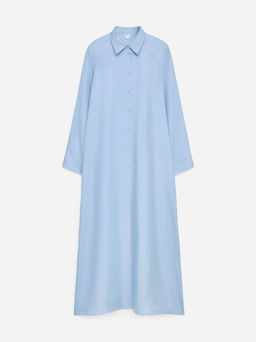 Vestido camisero de sarga de seda