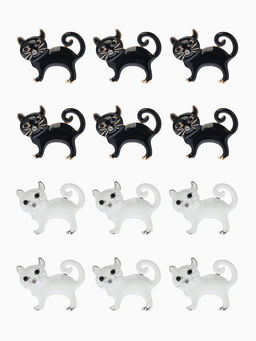 Цена за 12 шт. Брошь «Бродячий кот», МИКС