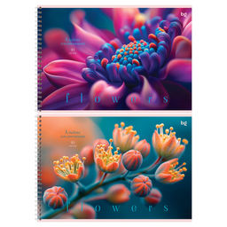 Альбом для рисования BG А4 40л. на спирали "Macro flowers" (АР4гр40 08642) обложка картон