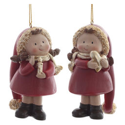 Фигурка декоративная подвесная "Девочка", L5 W5 H10 см, 2в.