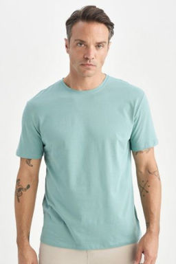 New Regular Fit Bisiklet Yaka Basic Duz K?sa Kollu Tisort