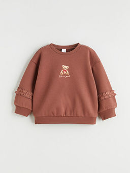 Ay? Teddy Bask?l? K?z ?ocuk Sweatshirt