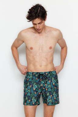 TRENDYOL MAN Yesil Tropik Bask?l? Standart Boy Mayo Deniz Sortu TMNSS21DS0013 - Trendyolmilla фото 3