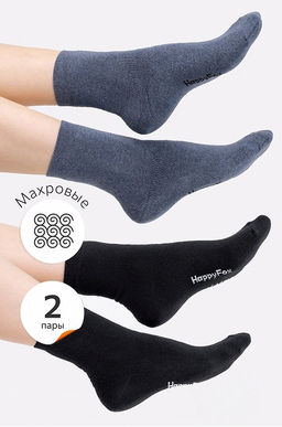 Носки однотонные махровые 2 пары Happyfox