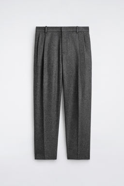 PLEATED WOOL RELAXED-FIT STRAIGHT-LEG TROUSERS