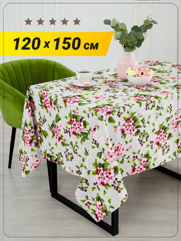 Вишневый сад - скатерть под лён 220х150 см