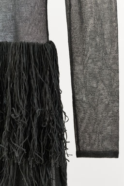 METALLIC THREAD KNIT DRESS WITH FRINGING - Zara фото 8